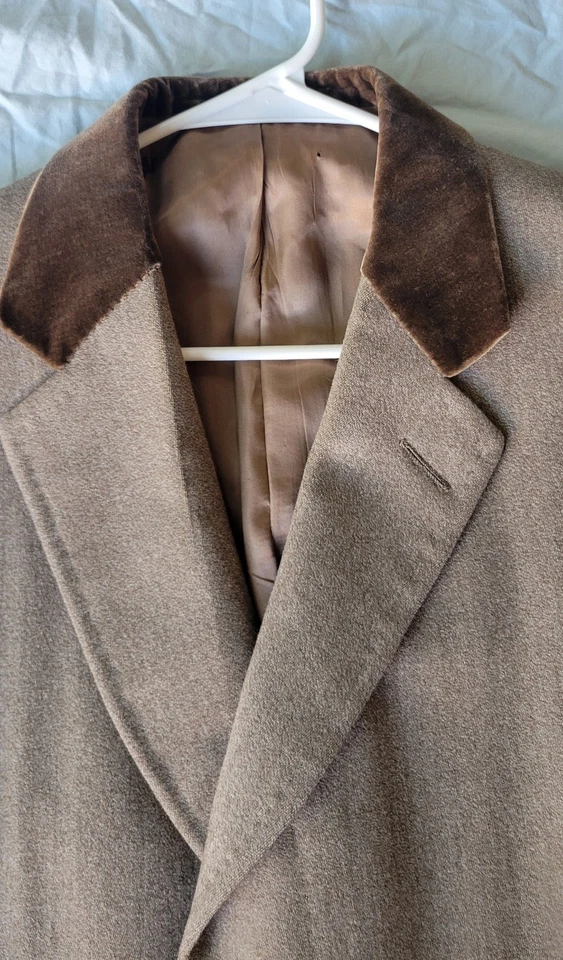 ABRIGO VINTAGE BURBERRYS LONDRES 100% LANA BRONCEADO CUELLO TERCIOPELO TALLA 42 INGLATERRA Foto 3 de 4