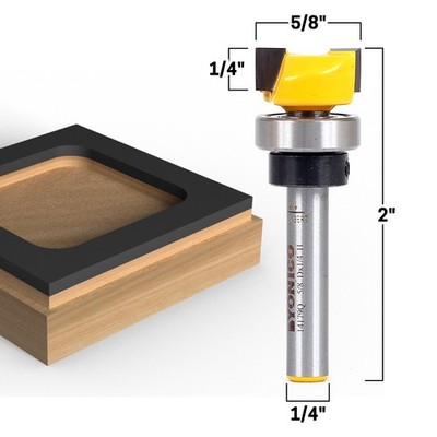5/8'' Diameter Flush Trim Template Router Bit - 1/4'' Shank - Yonico 14179q