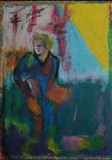 Minimalism Portrait Modern Abstract Art Oil Pastel A4 Paper Decorative Art