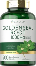 Goldenseal Root Capsules 1000mg | 200 Count | Non-GMO, Gluten Free | by Carlyle