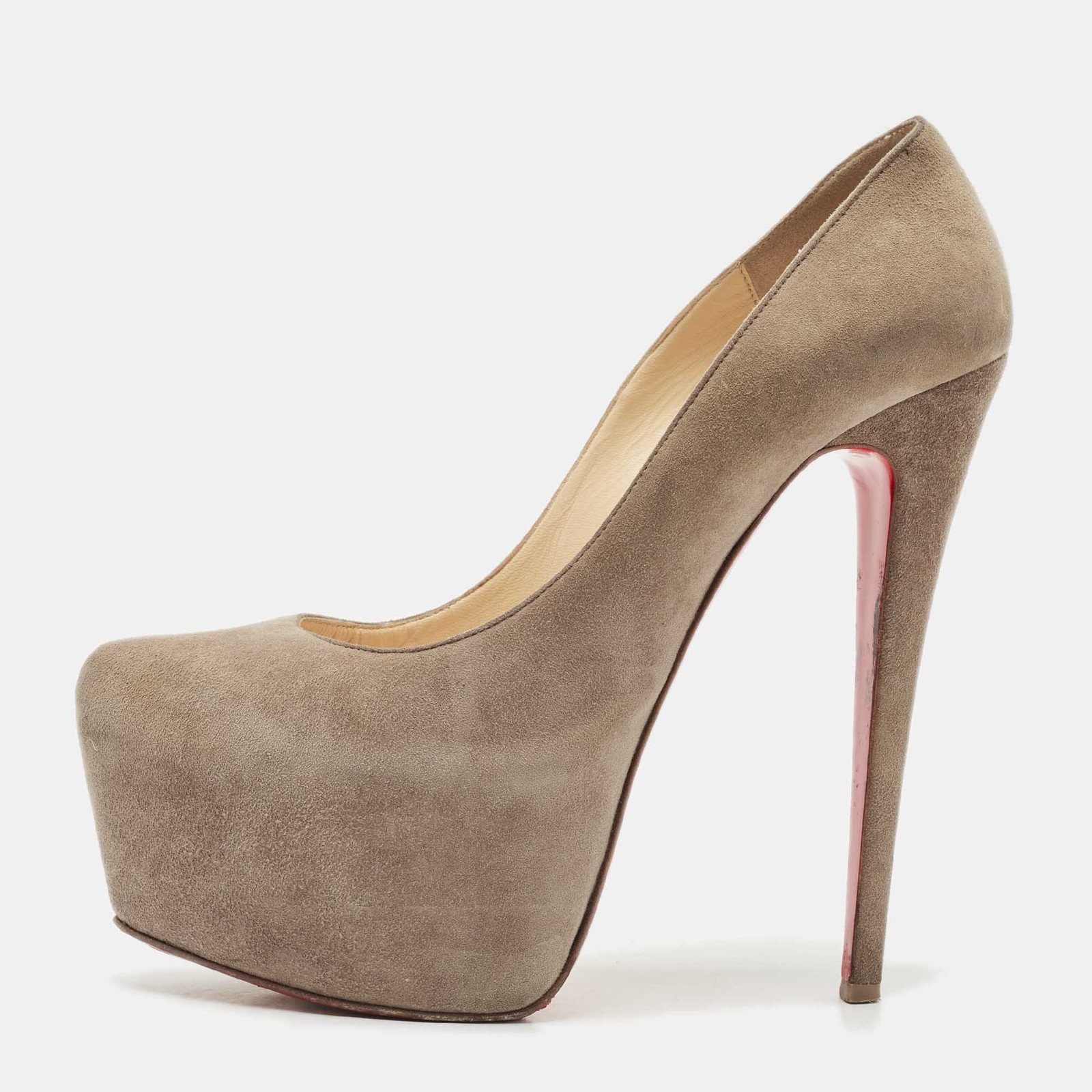 Christian Louboutin Grey Suede Daffodile Pumps Size 395