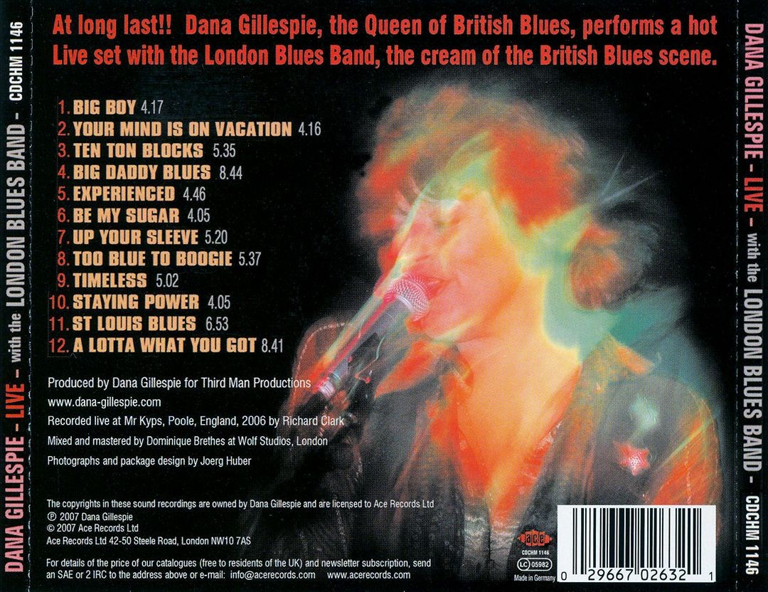 Dana Gillespie Live With The London Blues Band New Cd