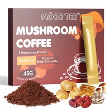 5 in 1 Mushroom Coffee Premium Arabica Coffee Energy & Brain Booster 15 Servings