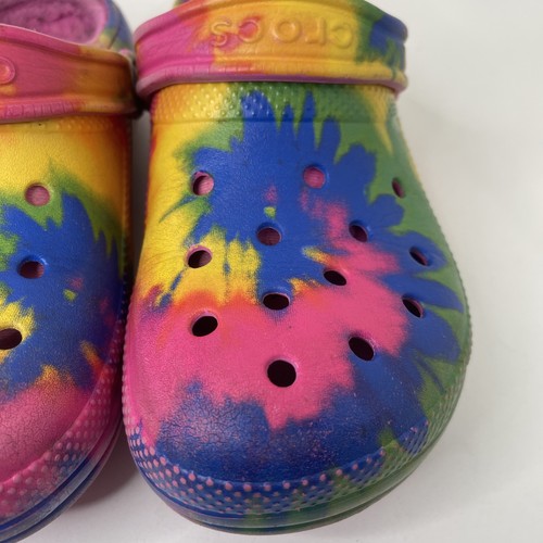 Crocs Classic Pink Tie-Dye Lined Clogs Slip On Shoes Men's 4 Women's 6 - Bild 7 von 18