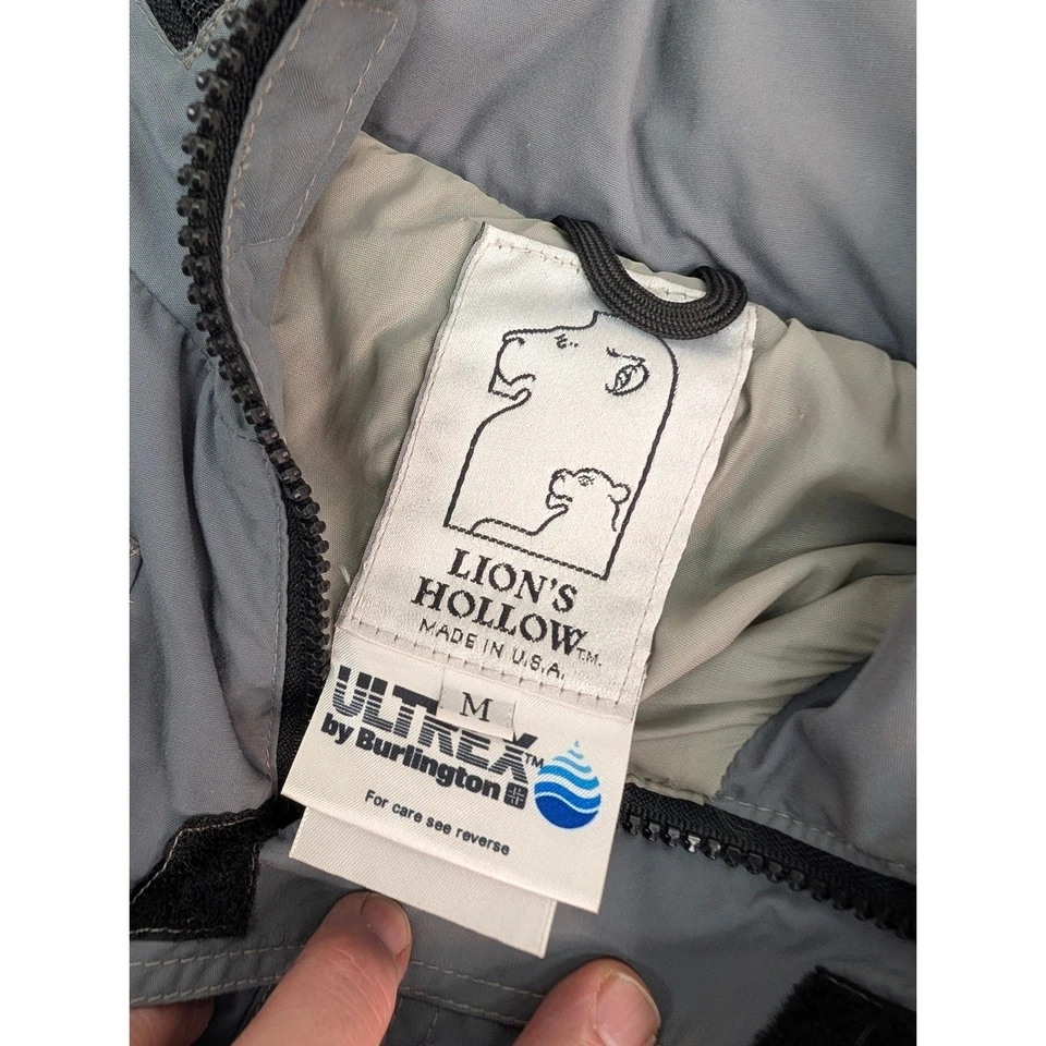 Chaqueta de Pesca Lion's Hollow Ultrex by Burlington Multi Bolsillo Gris Talla M Años 90 Foto 3 de 4