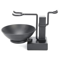 Shaving Brush Holder, Black Stainless Steel Shaving Brush Razor Stand with So...