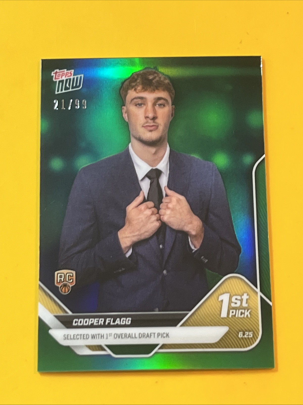 COOPER FLAGG - 2025 Topps Now #D1 - 🟢  GREEN CHROME REFRACTOR /99  🟢  Rookie