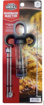 NEW Expert Grill Marinade Injector Stainless Steel Needles & Cleaning Brush