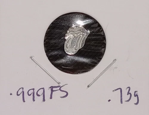 Rolling Stones Tongue .999 Fine Silver Hand Pour Micro Pour .73 Grams Solid +COA