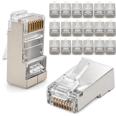 20x CAT5e RJ45 Stecker Modular Crimp Patch Ethernet Netzwerk Kabel vergoldet 