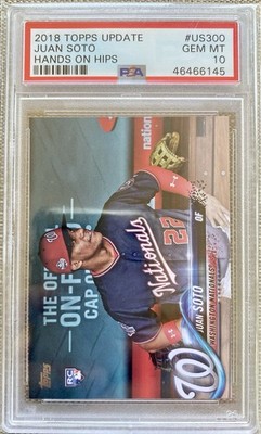 Juan Soto 2018 Topps Update SP Hands On Hip Image Variation RC #US300 PSA 10
