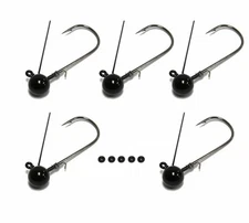 Harmony Fishing - Tungsten Weedless Ball Jigheads [5 Pack w/ Bait Pegs]
