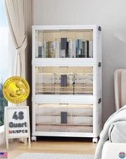 OlarHike 144QT Lockable Storage Bins - 3 Pack Collapsible Boxes with Lids &