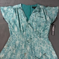 Tahari Arthur S. Levine Turquoise Snake Print Midi Dress TLMS0WD085 Size 6 NEW