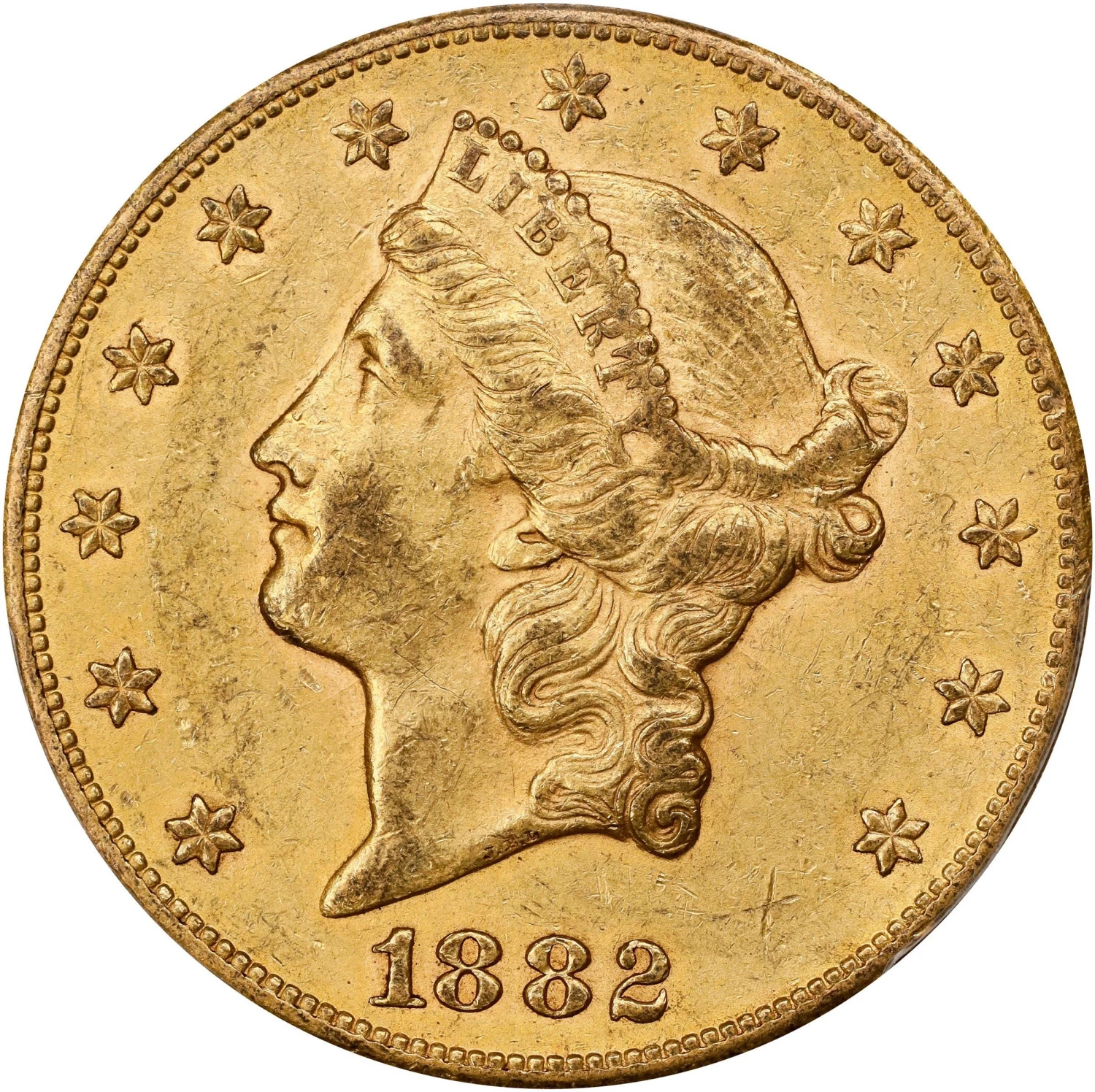 1882-CC $20 Gold Liberty PCGS AU58 CAC Gold Double Eagle 84171832
