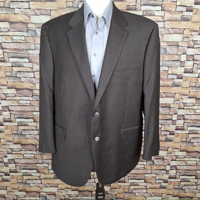 Rubin International Sport Coat Jacket Mens 46R Brown Plaid Double Vented Canada