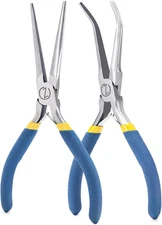 VISEMAN 6" Mini Needle Nose Pliers with Comfort Grip Handles, 2PCS Long