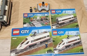 LEGO City Cargo Train 60052 High-speed Passenger Train 60051 Set Used W/Manuals