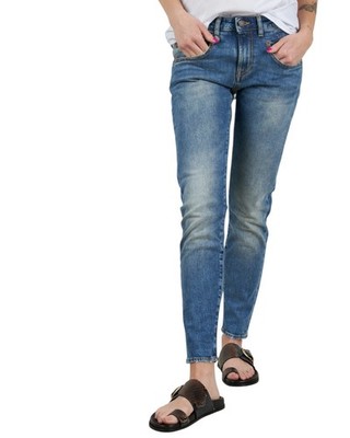 R13 Boy Skinny Damen Jeans 27 Jasper Stretch Gewaschen Neu Gekürzt Knöchel Blau