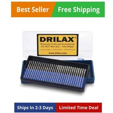 30-Pc Diamond Drill Bit Set, 15x 2mm  15x 3mm, 1/8 Inch Shank Dremel Compati...