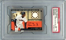2002 FLEER SHOWCASE BEST MEMORABILIA BARRY BONDS SILVER AUTO /400 GIANTS PSA 8
