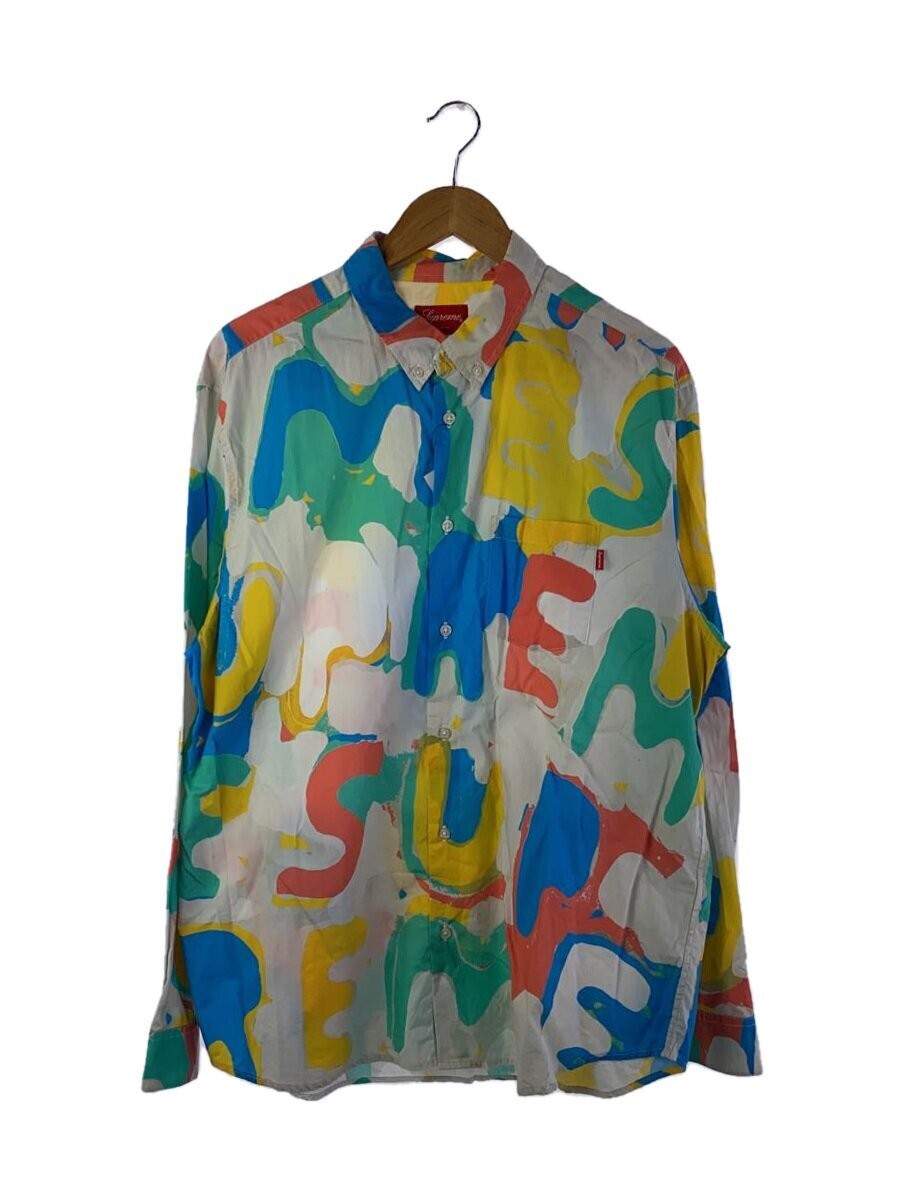 20ss Supreme Painted Logo Shirt シャツ　XL Supreme 20SS/Painted Logo Shirt/Long Sleeve Shirt/XL/Cotton