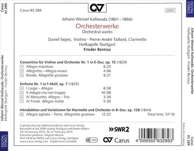 JOHAN WENZEL KALLIWODA: ORCHESTERWERKE (ORCHESTRAL WORKS) NEW CD