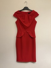 Ladies DOROTHY PERKINS Lined Pencil Dress (Red) Size 8