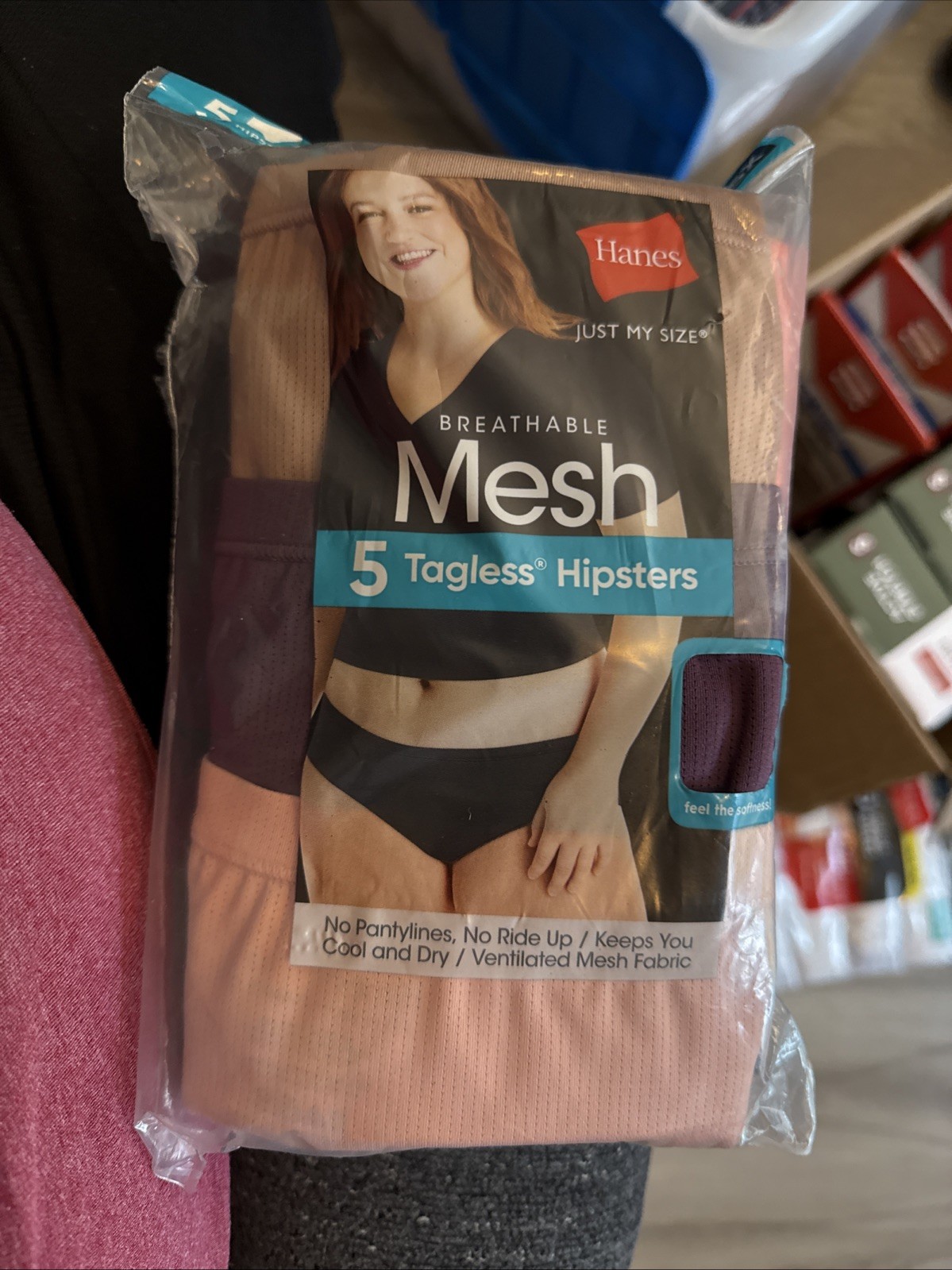 5-Pack HANES Just My Size Women's 13/5X Hipsters Mesh Tagless Underwear JMS