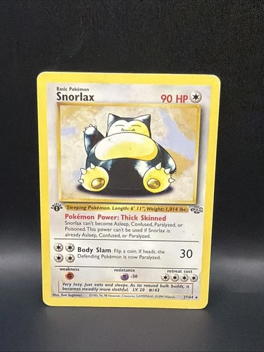 Pokémon TCG Snorlax 27/64 Non-Holo Jungle 1st Edition