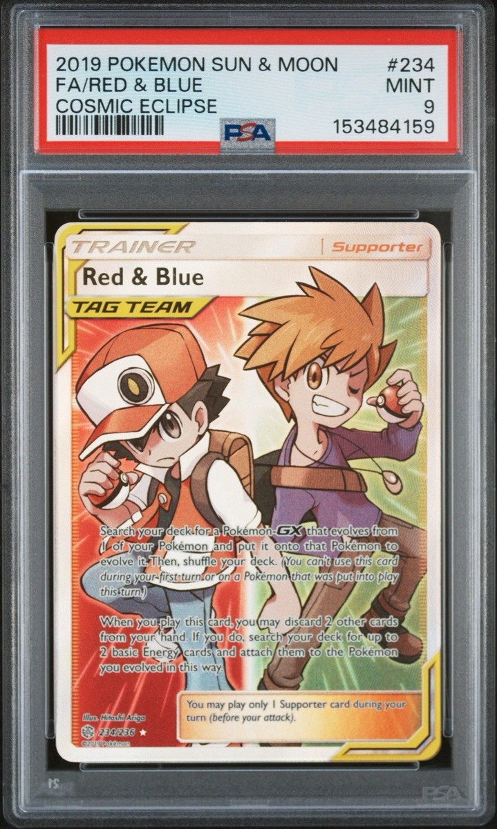 red and blue tag team pokemon card price Red & Blue (Full Art) 234/236 Sm-Cosmic Eclipse Holo for sale online