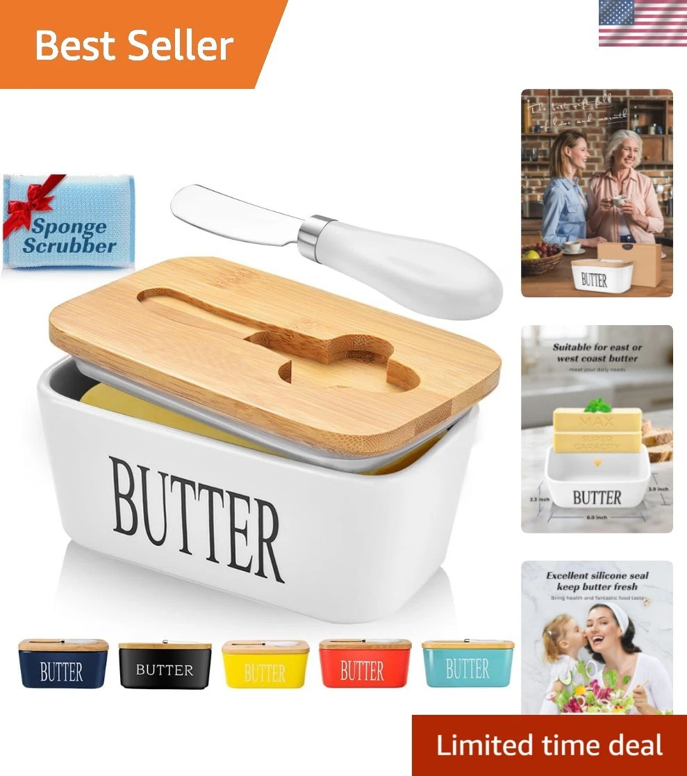 Butter Dish with Lid, Large Butter Container for Countertop, Ceramic Butter H...
Opens in a new wind