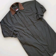 London Fog Towne 40 S Double Breasted Trench Coat — Vintage Olive Green