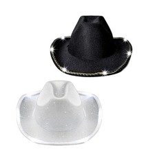 Flashy Cowboy Caps Lighted Brim Adjustable Fit Nighttime Outdoor Adventures