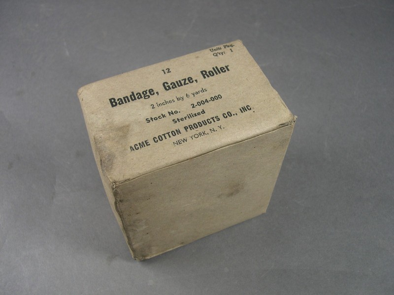 Korean War/Vietnam U.S. Military Gauze Bandage Roll, box of 12