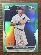 2023 Bowman Chrome Prospects Green Refractor 50/99 Marcos Cabrera #BCP-46