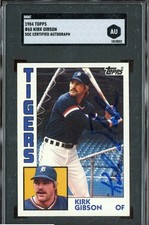Kirk Gibson Signed 1984 Topps #65 Detroit Tigers SGC Certified Auto