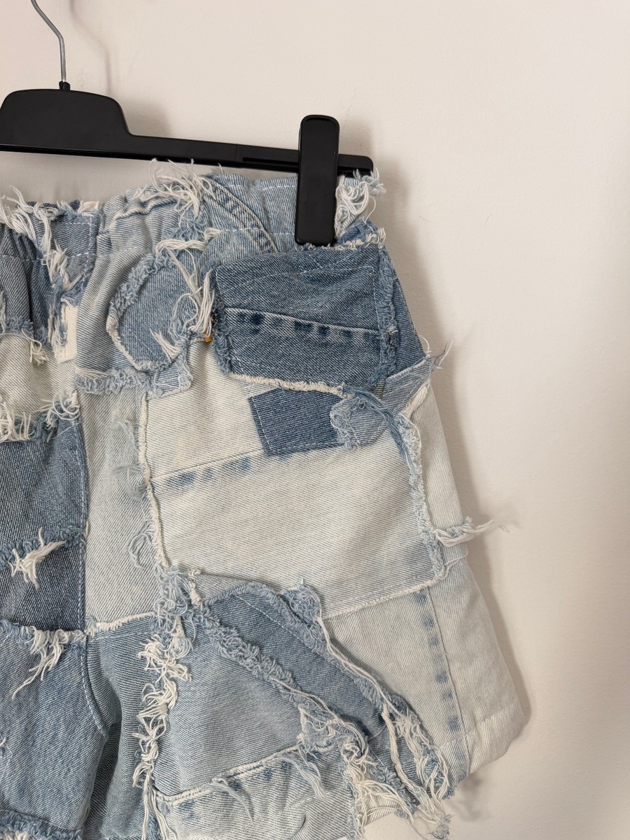 Gallery Dept. Patchwork Denim Zuma Shorts - Size Large - Blue