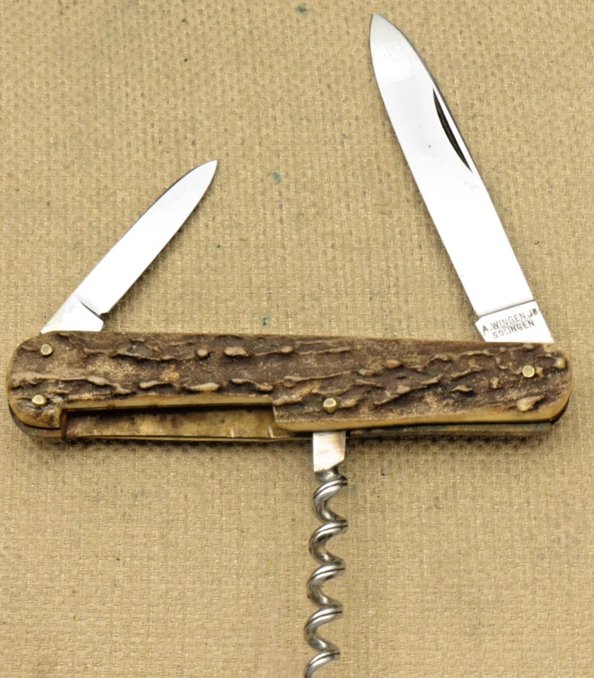 Cuchillo de camarero vintage ANTON WINGEN SOLINGEN - Bonitas asas de ciervo - Sin usar Foto 2 de 4