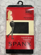 Spanx Tight-End Tights Patterned Body Shaping Black/Silver Size A New