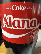 Share a Coke with  Alana  2025 Personalized Gift Coca Cola Bottle 20oz Comb Ship
