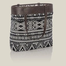 Thirty One Jewell NWT Black  White Rio Weave XL Reversible Tote 16"X14"X5"