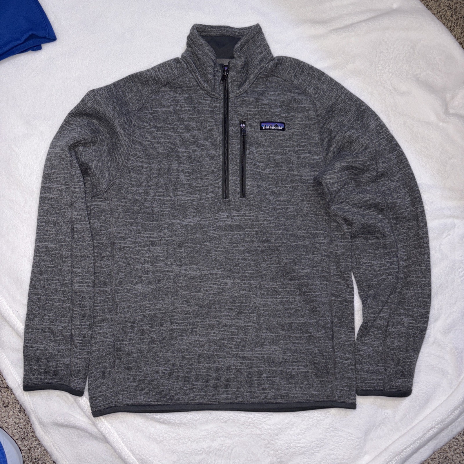 Patagonia Gray Quarter-Zip Fleece Pullover Sweater