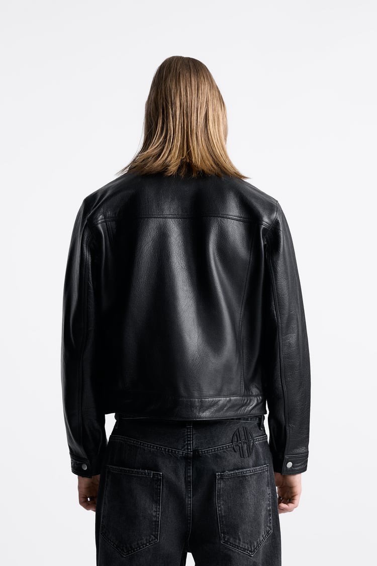 【美品】  None / | RHUDE / ルード × ZARA / ザラ ロゴ レザージャケット / 総裏地 | XL | ブラック | メンズ RHUDE x Zara NEW Cropped Leather Jacket LIMITED EDITION NEW WITH