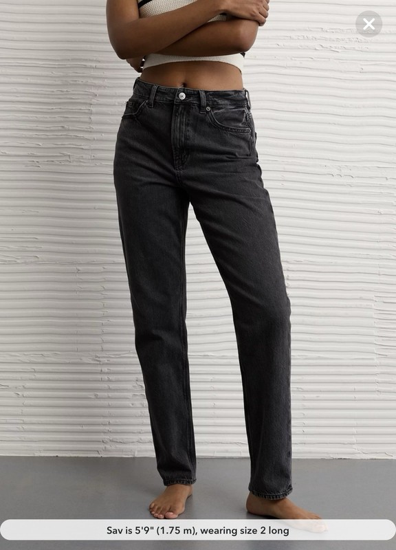 American Eagle Mom Jean High Rise Black Jeans, Sz 24 (New With Tag)