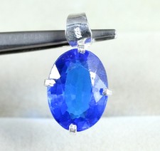 Natural Blue Tanzanite 8.65 Ct/15 mm Oval Gemstone Certified Anniversary Pendant