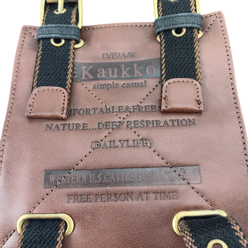 KAUKKO Canvas Messenger Bag Cross Body Shoulder Sling Backpack Travel Hiking BAG - Image 3 of 4