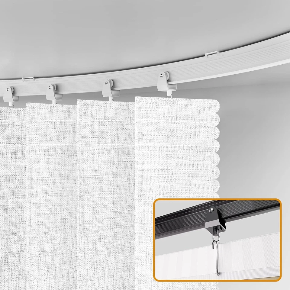 Hanging Accordion Room Divider with Track System - Ceiling-Mounted Partition Cur - Image 3 of 4