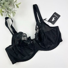 Sculptresse by Panache Nico Embroidered Tulle Balconette Bra 9811 Black Size 40F