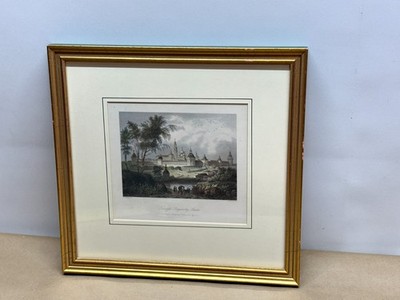 Antique 1840s Hand Colored Engraving RUSSIA Moscow Trinity Lavra Of St. Sergius